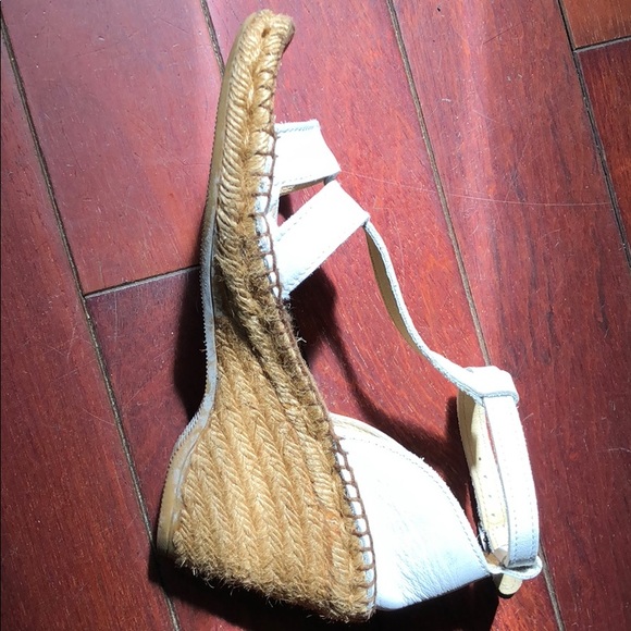 Laurent Mercadal white leather wedge sandals 37/7 - Picture 2 of 5